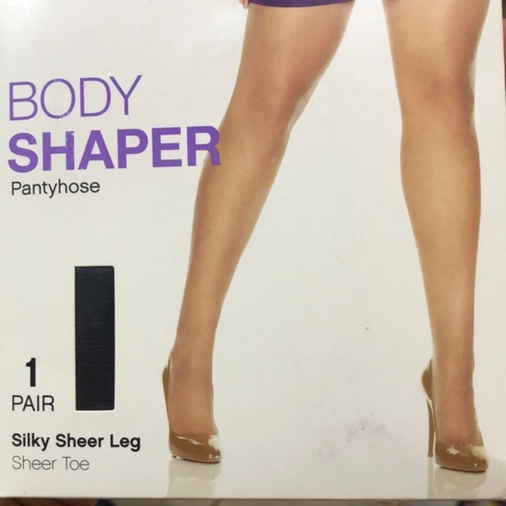 Hanes Style Essentials black Body Shaper silky sheer plus Pantyhose‎ size 3X/4X